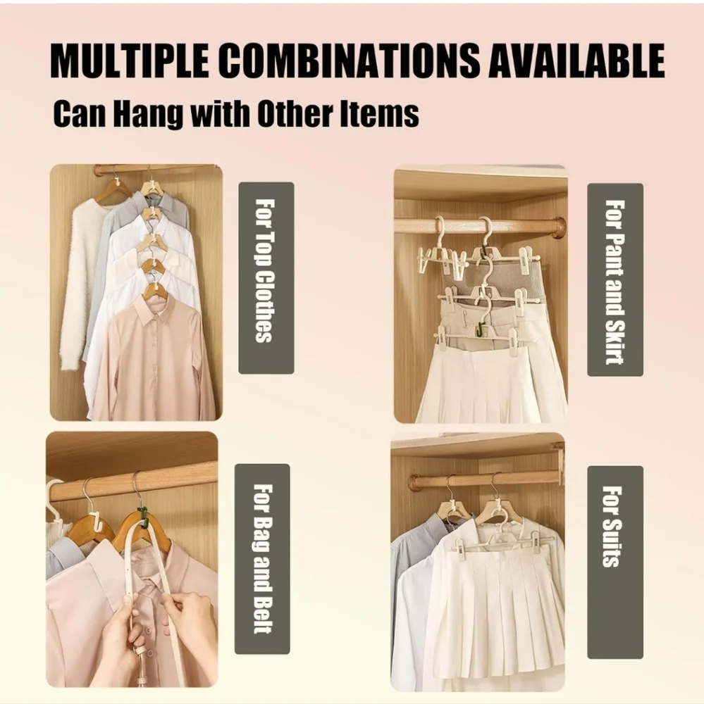 Clothes Hanger Connector Hooks 10 PCS, Space Saving Hanger Extender Hooks